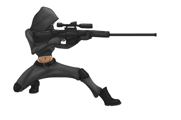 Movement: See them pull out a gun.